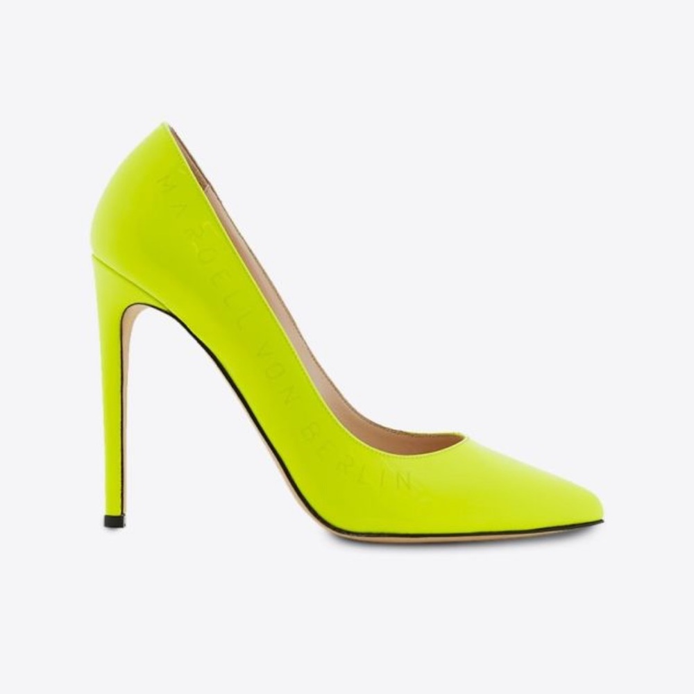 New! Extremely Rare MARCELL Von BERLIN Parent Leather Pumps in Neon Yellow